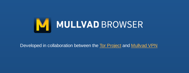 Screenshot from mullvad browser start up.