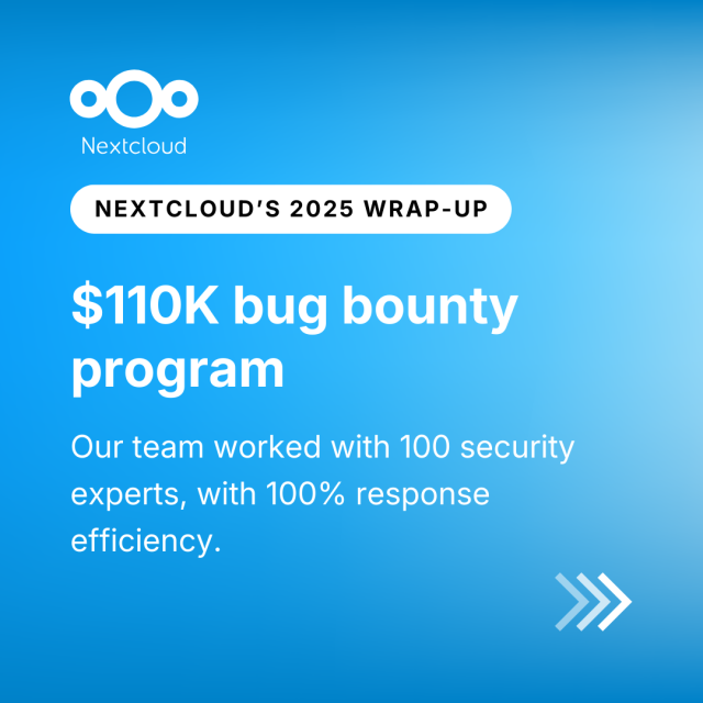Image with text: $110K bug bounty program, Our team worked with 100 security experts, with 100% response efficiency.