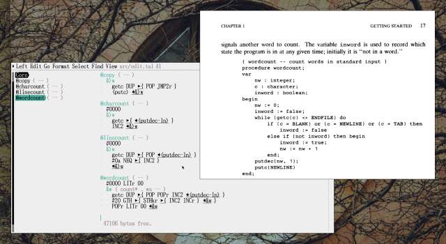 The implementation of the wordcount function.