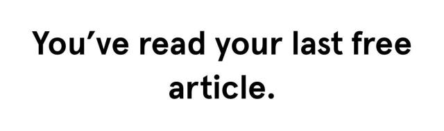 Screenshot from a wired magazine blocker saying “You’ve read your last free article.”