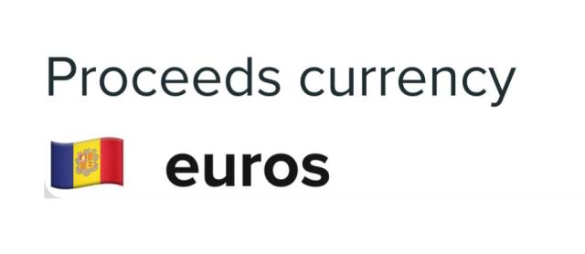 Proceeds Currency: 🇦🇩 euros