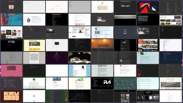 A grid of thumbnails of homepages in the xxiivv webring