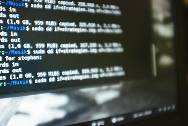 photo of a screen showing some unix commands