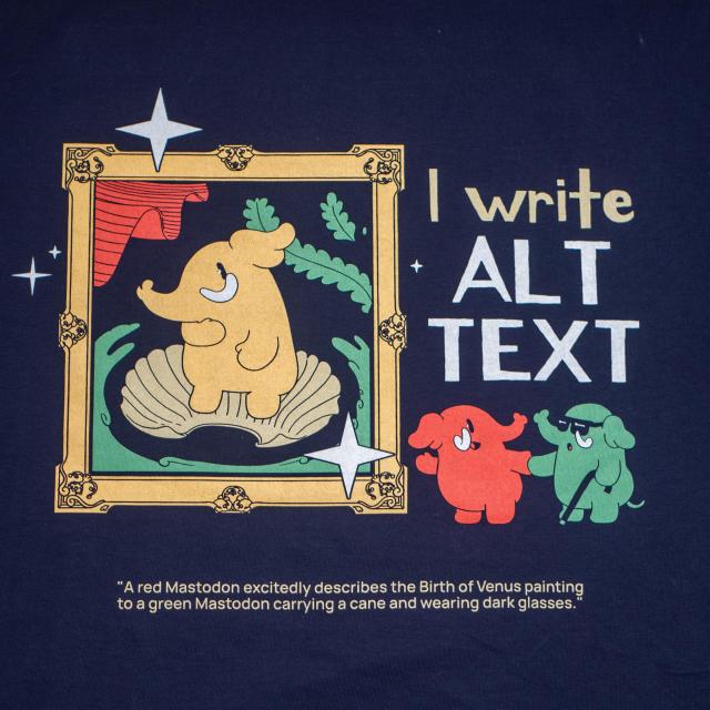 A close-up of the same t-shirt design.