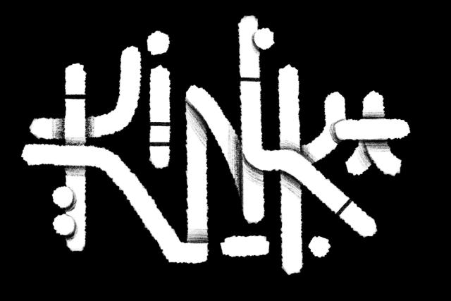 Another set of letters in the same style spelling KINK