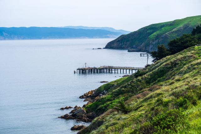 A green coast with calm seas. [Fuji X-T5 / Sigma 17-40 1.8]