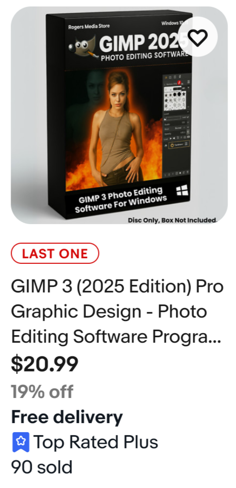someone selling gimp for $21