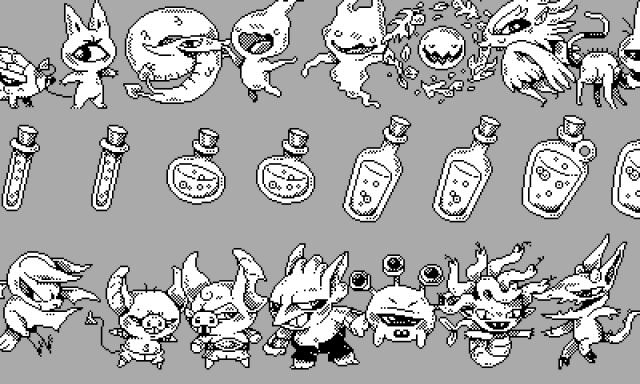 A bunch of monsters from the game