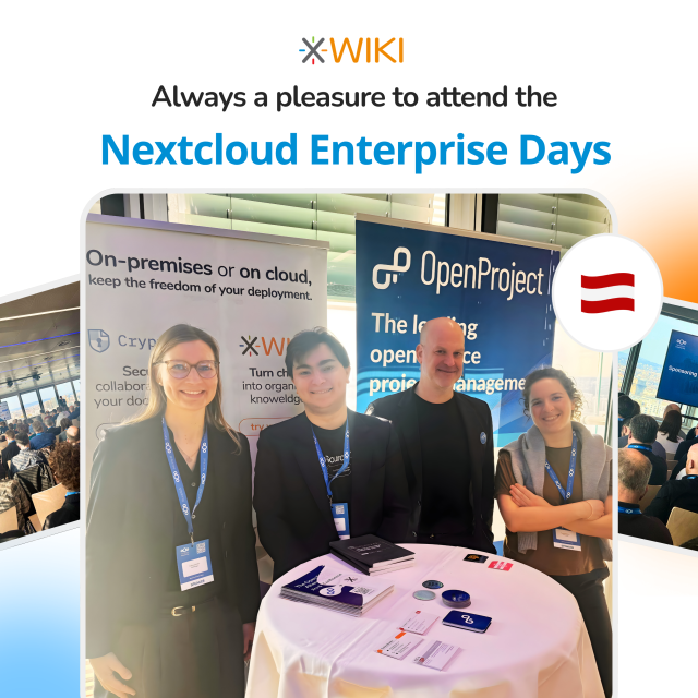 XWiki, Openproject and Nextcloud representatives at Nextcloud Enterprise Day in Vienna
