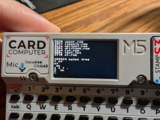 uf forth running on a m5 cardputer by TangentDelta