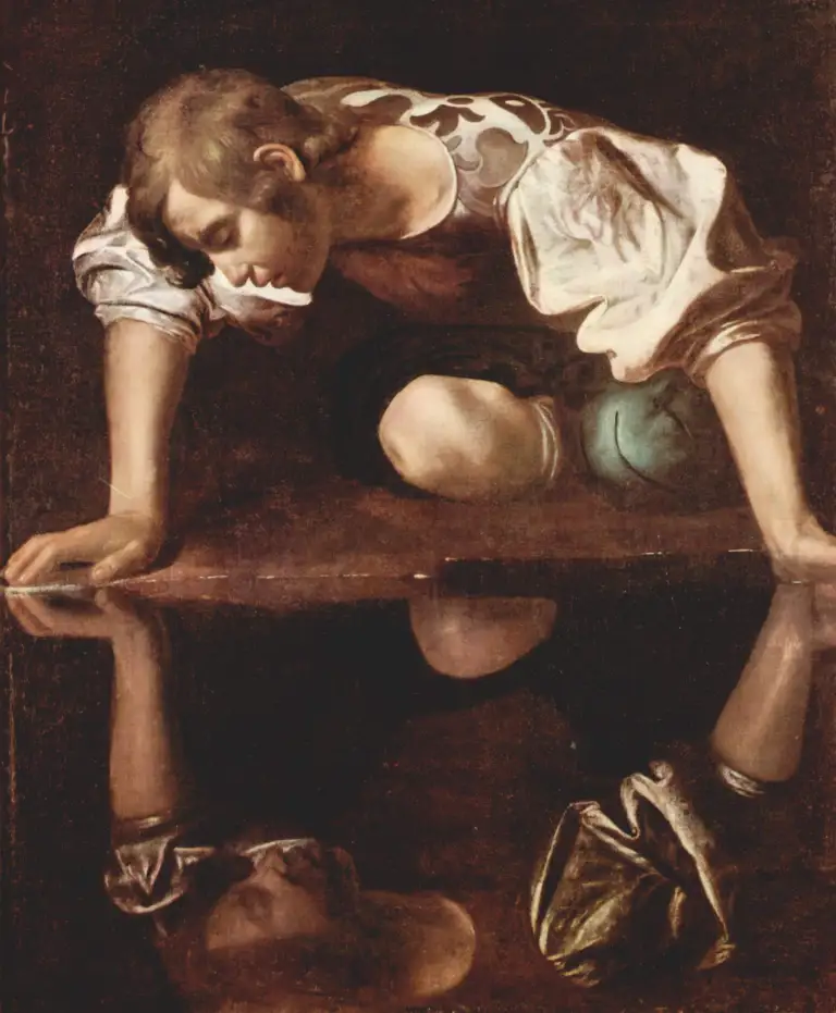 Caravaggiopainting of Narcissus