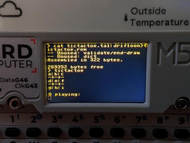 Assembling and running tic-tac-toe on the M5Stack Cardputer