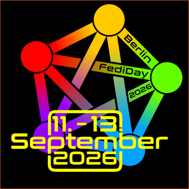 A Picture with the Logo from the Fediday 2026 11-13 September at c-base in Berlin.