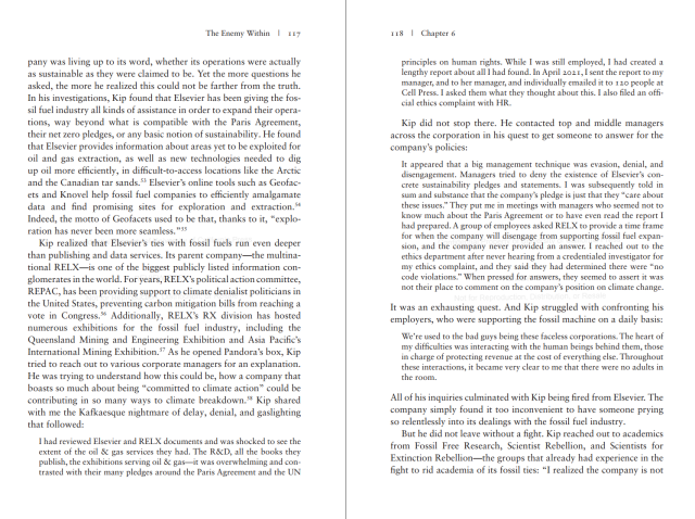 Extract from my book Science in Resistance on the fossil complicity of Elsevier in climate collapse.