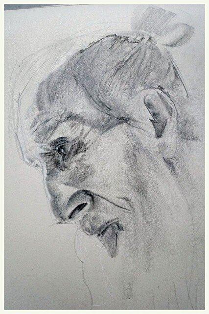 photo of a portrait sketch