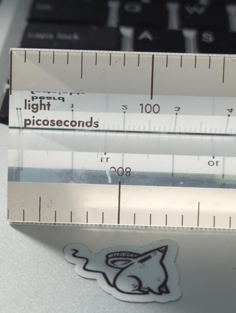 A ruler saying "light picoseconds"