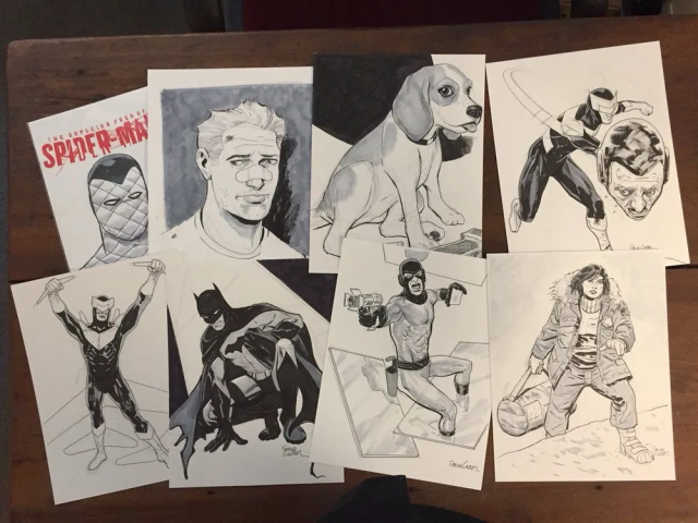 An array of commissioned sketches.