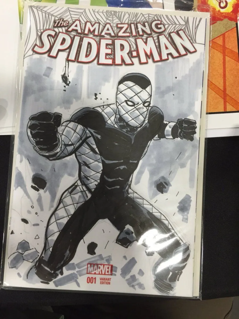 Blank variant sketch cover featuring a drawing I did of the only spider-man villain that matters, Shocker.