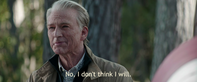 Meme of old captain america saying: "No, I don't think I will."