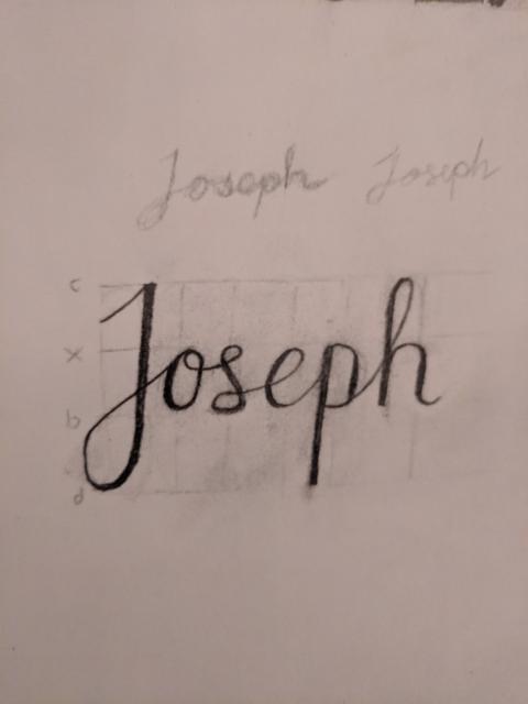 The initial sketch of my name