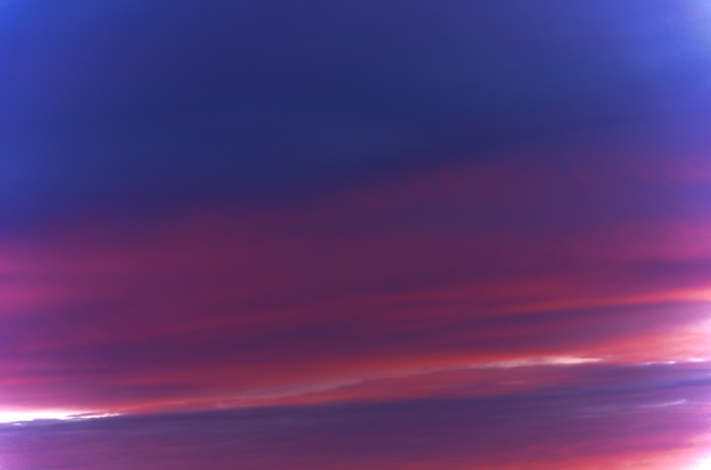 Early sunrise, purple clouds