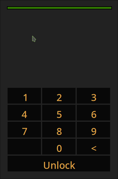 Screenshot of the current lokcscreen with a numeric keypad at the bottom and a flat typing indicator at the top.
