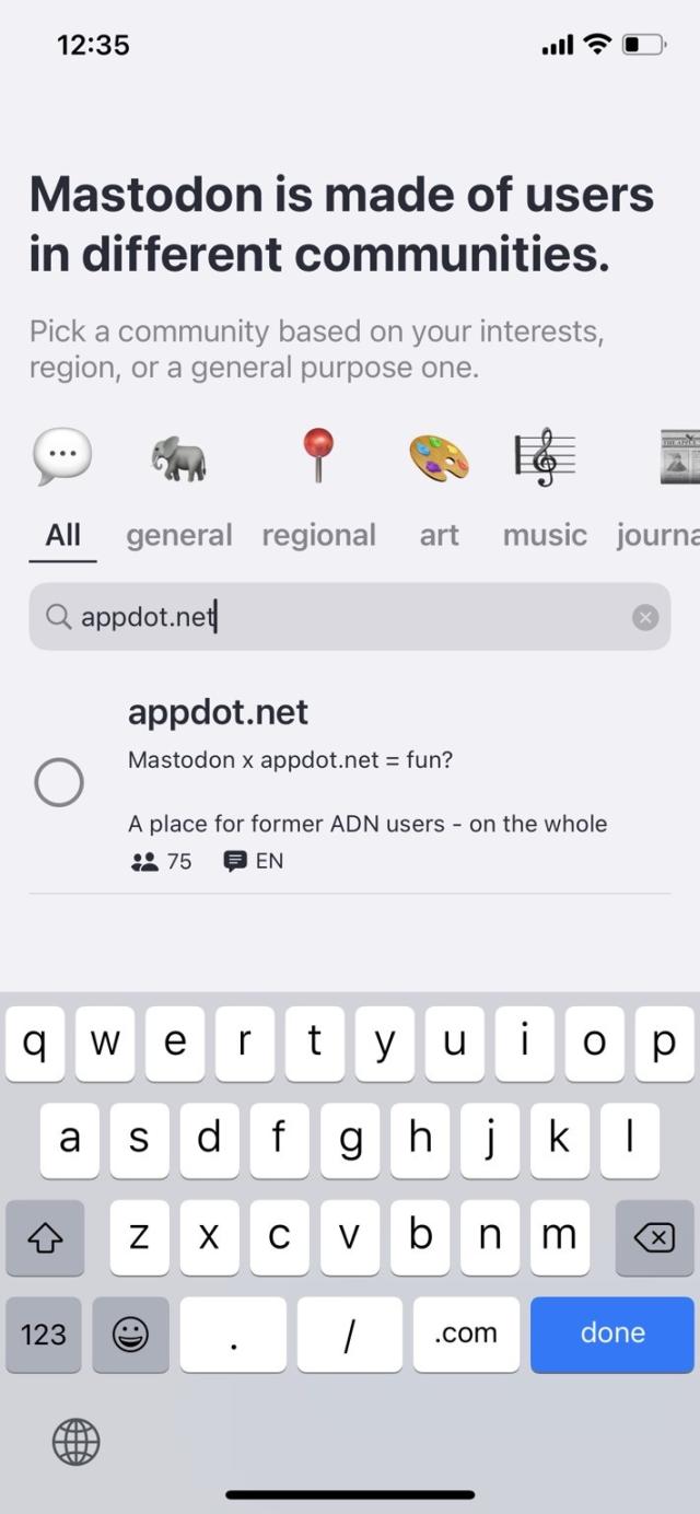 Screenshot of appdot.net metadata in the iOS app