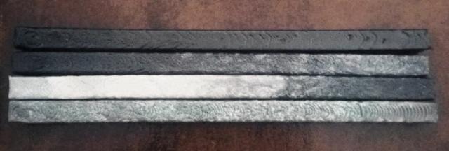 4 plastic beams in shades of B&W