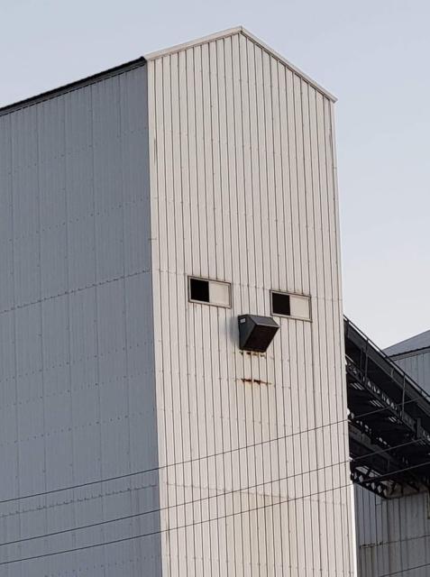 A building with a face