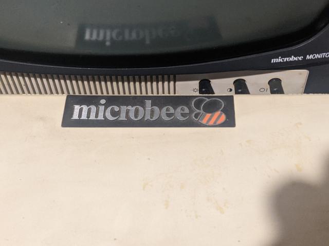 Close up photo of the MicroBee logo