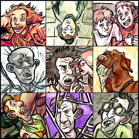 9 faces of people and a dog on a meme grid, they all look a bit like me in a way, trust me