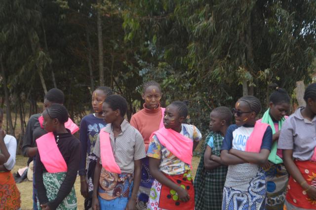 pupils decorated in traditional ready to sing 