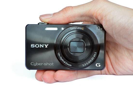 sony cybershot wx220 in a hand