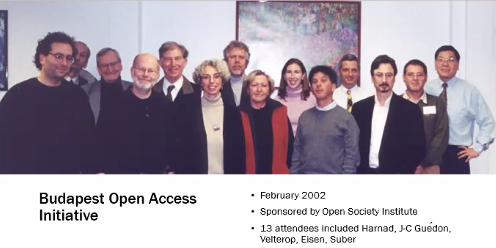 Group of participants of the Budapest Open Access Initiative in February 2002