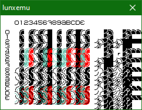 A buggy screenshot of the varvara screen device test ROM