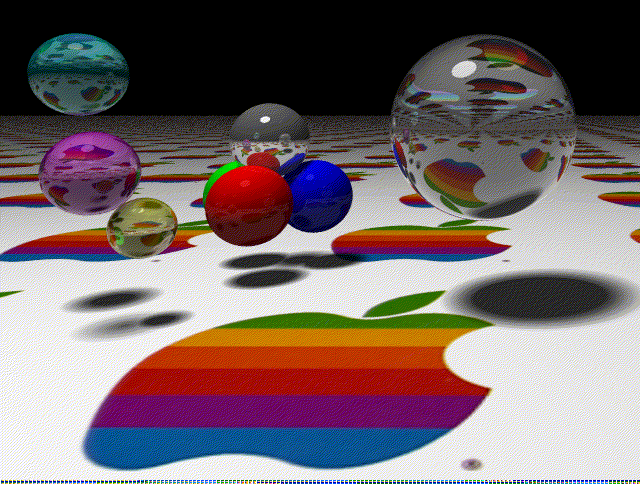 Apple logo floor to infinity with some more balls