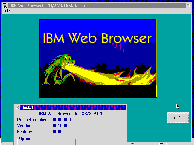 Installing the IBM Web Browser, with a mascot that looks... suspiciously familiar