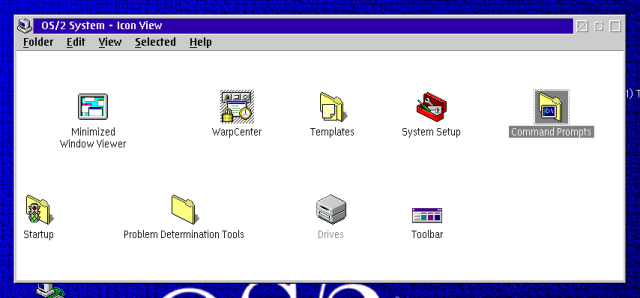 The "OS/2 System" window in all its glory