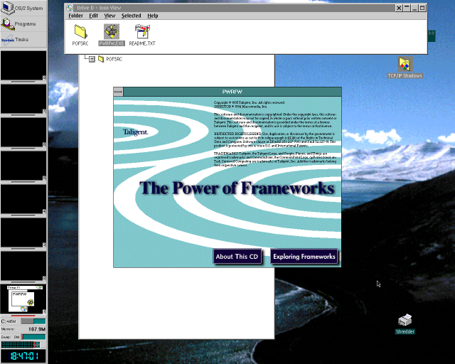 Interactive slideshow: "The Power of Frameworks", by Taligent