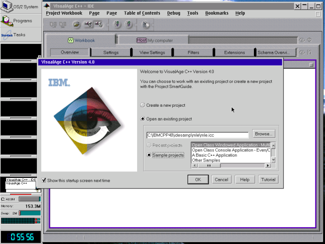 Visual Age C++ 4.0 IDE's splash screen on OS/2