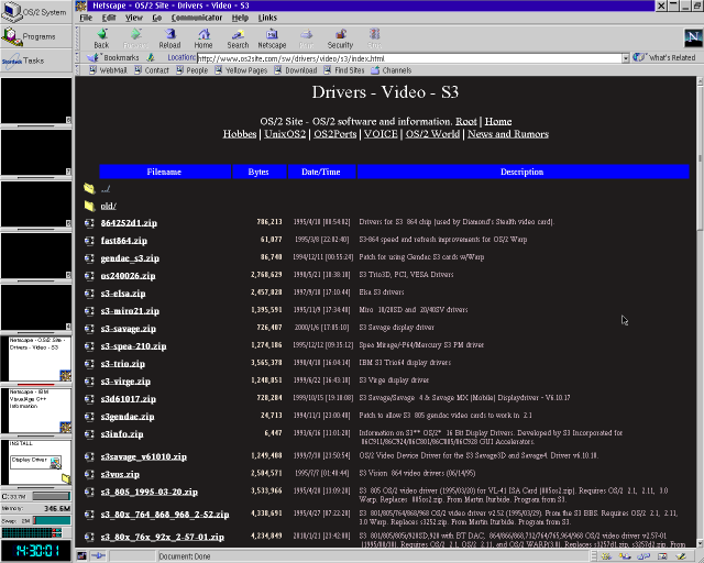 Browsing the World Wide Web's os2site.com while using multiple desktop sessions