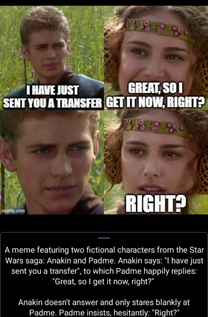 An Anakin/Padme meme sent by the EU Commission's account. The alt text fully narrates the conversation, as if you were reading from a book.