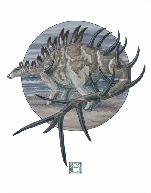 "Kentrosaurus aethiopicus," digital paint in Photoshop