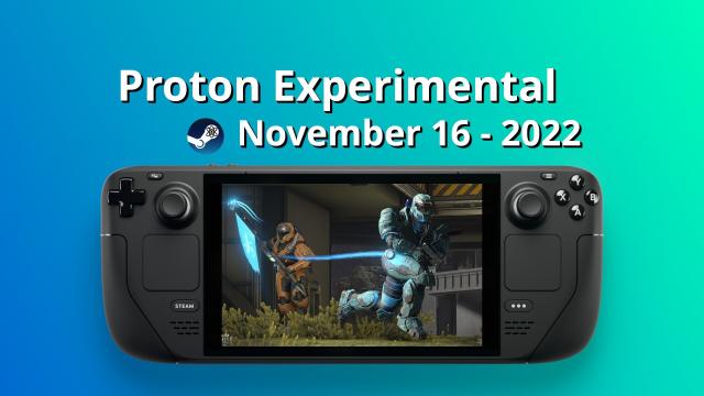 Proton Experimental title with a steam deck and halo playing on it