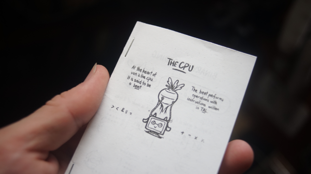 A pocket size zine that covers all one might need to know about the Uxn CPU. It has little drawings for every instruction and feature of the system. Also, it's like, super cute.