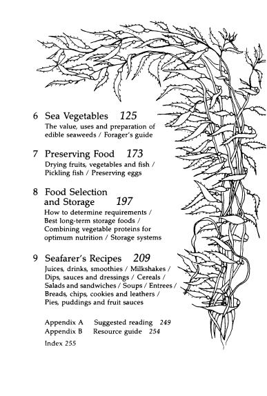 A book's index that covers all sorts of seasteading techniques from preserving food to growing food at sea.

