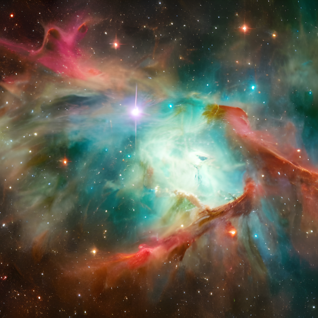 A nebula in space created by an AI with the prompts nebula, space photography, hyper detailed, national geographic photo, hyperrealism, galactic, photo 