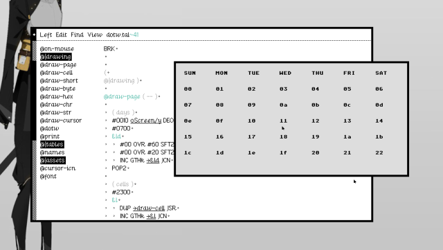 The start of graphical calendar application