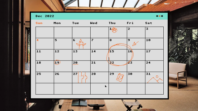 Calendar with scribbles on top.