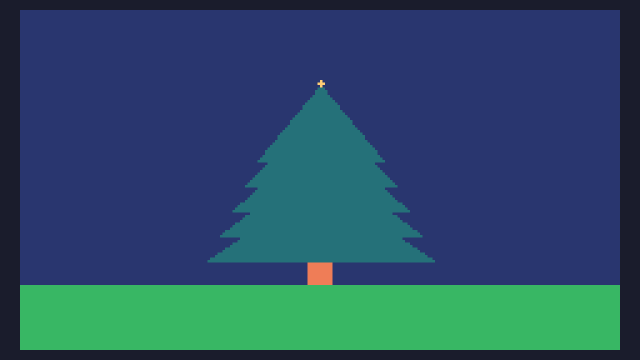 Pine tree in pixel art